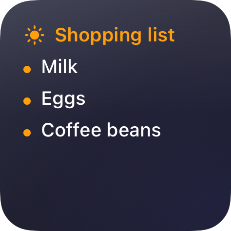 Shopping list